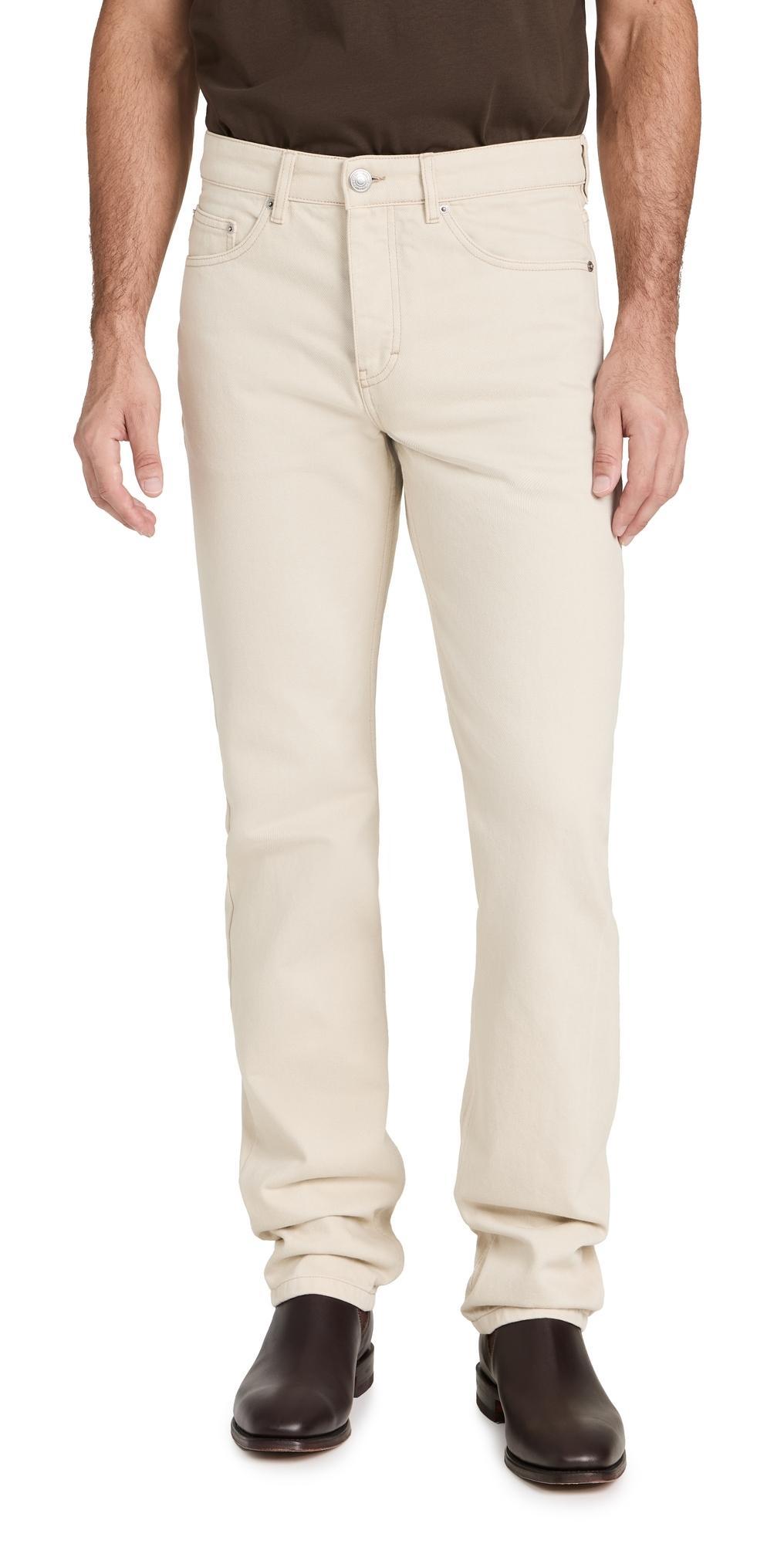 AMI ALEXANDRE MATTIUSSI Off-white Straight Fit Trousers In Chalk/193 Product Image