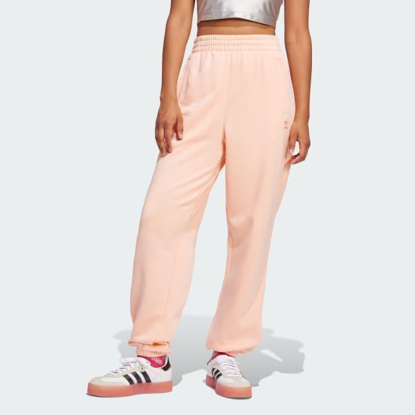 adidas Essentials Fleece Loose Joggers Glow Pink 2XS Womens Product Image