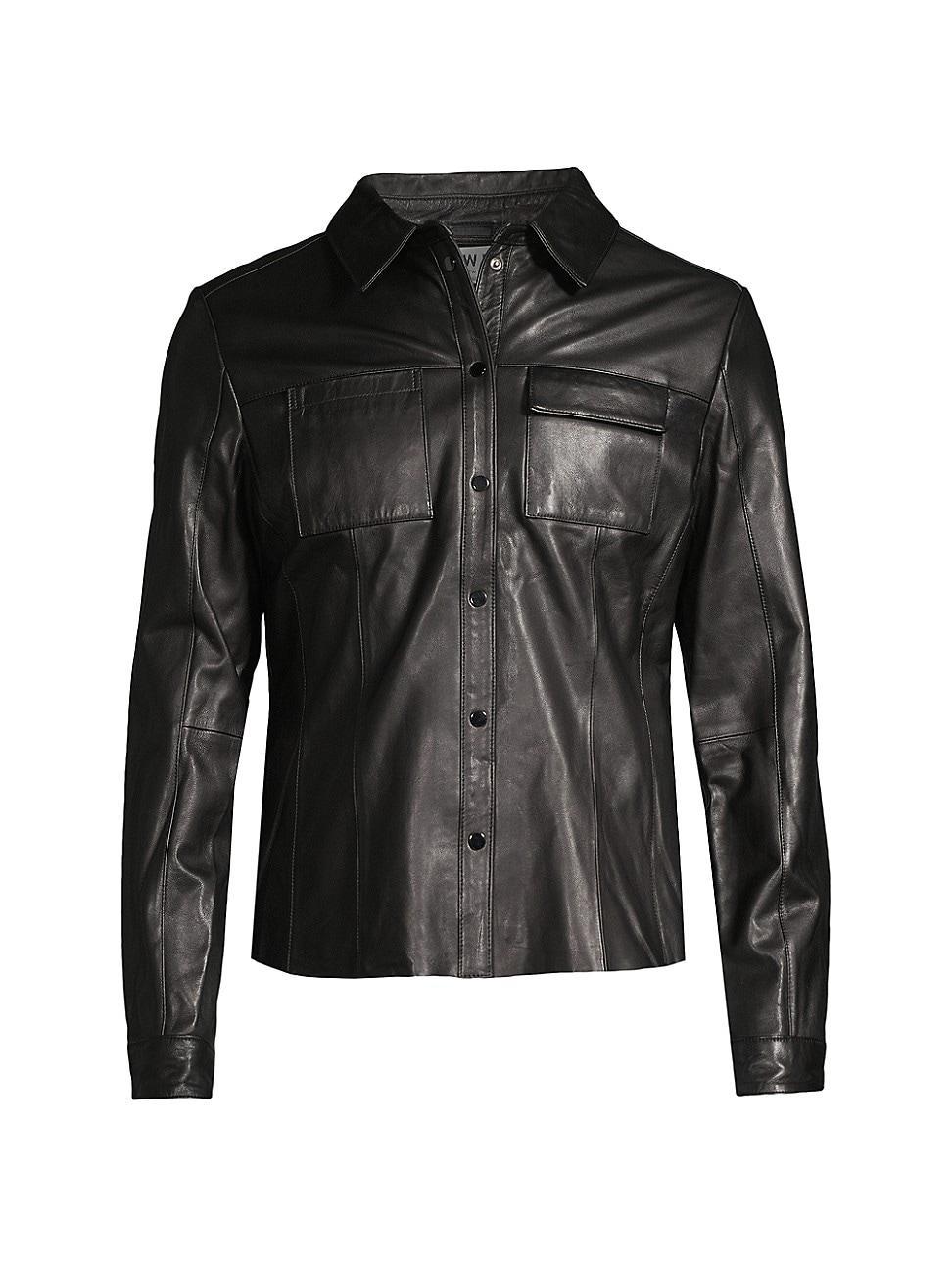 Mens Tihtina Leather Button-Front Shirt Product Image