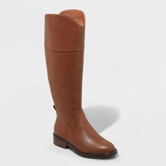 Womens Sienna Tall Riding Boots - A New Day Brown 6 Product Image