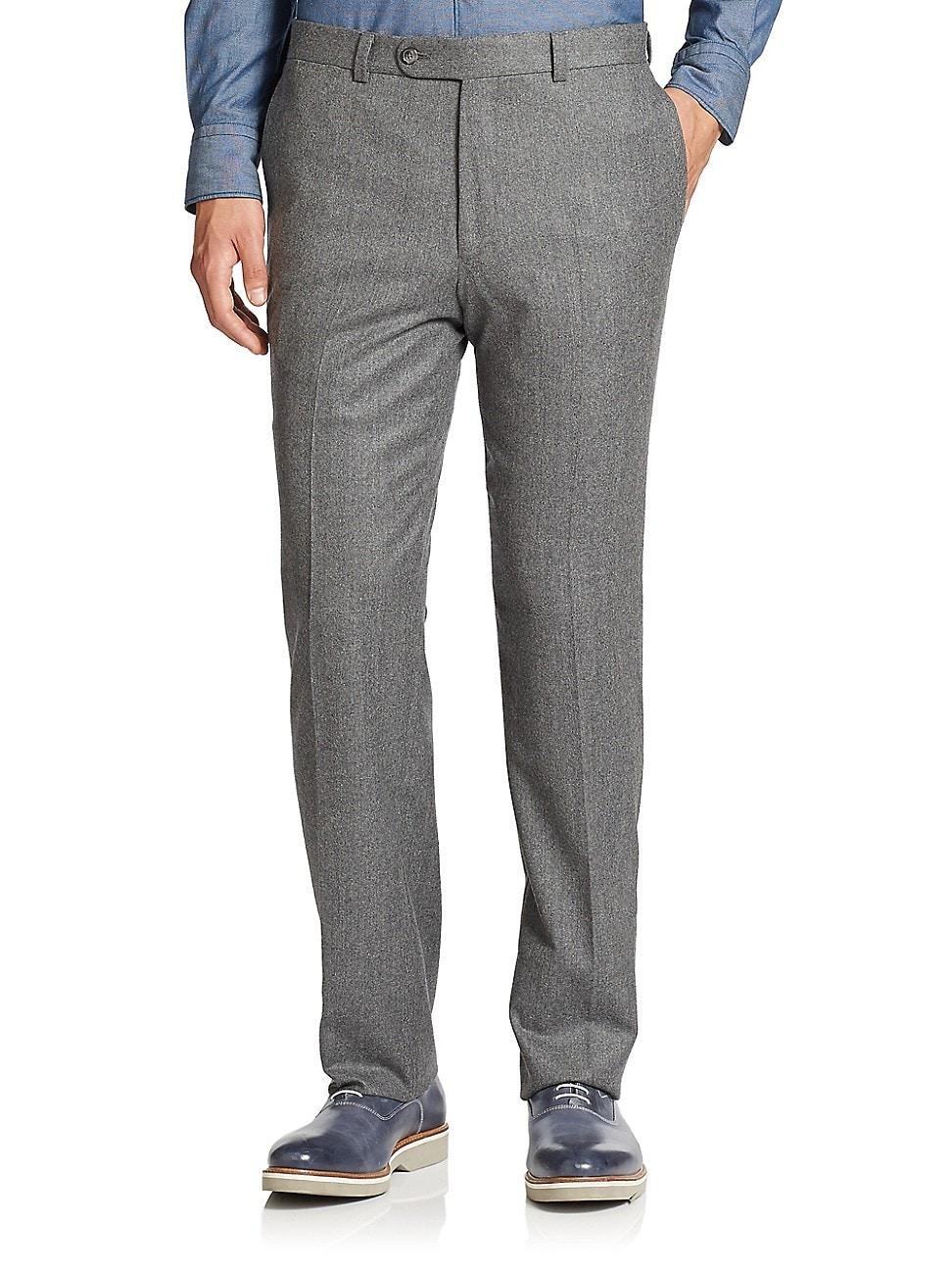 Mens COLLECTION Wool Flat-Front Pants Product Image