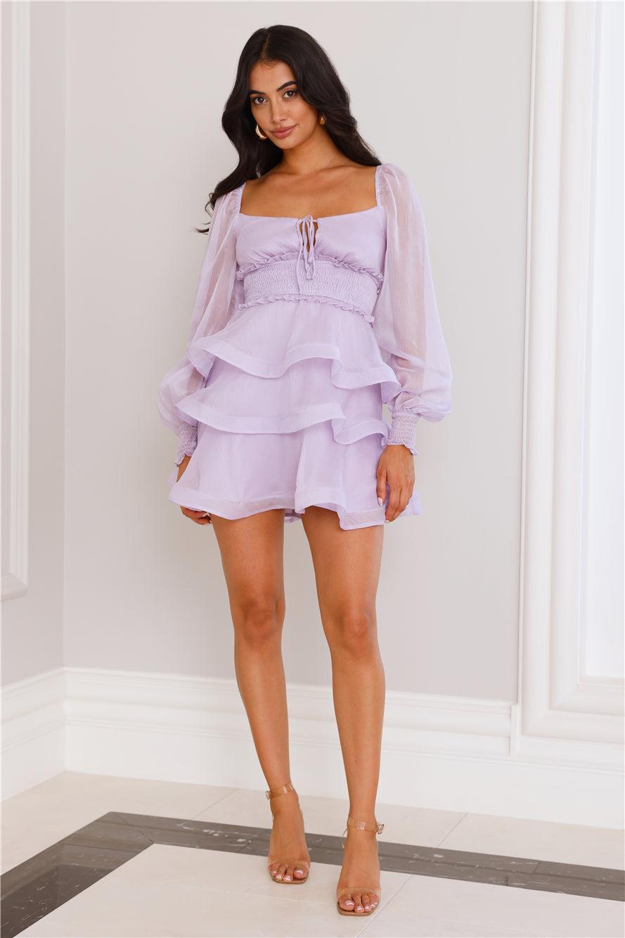 Lavender Love Long Sleeve Mini Dress Purple Product Image