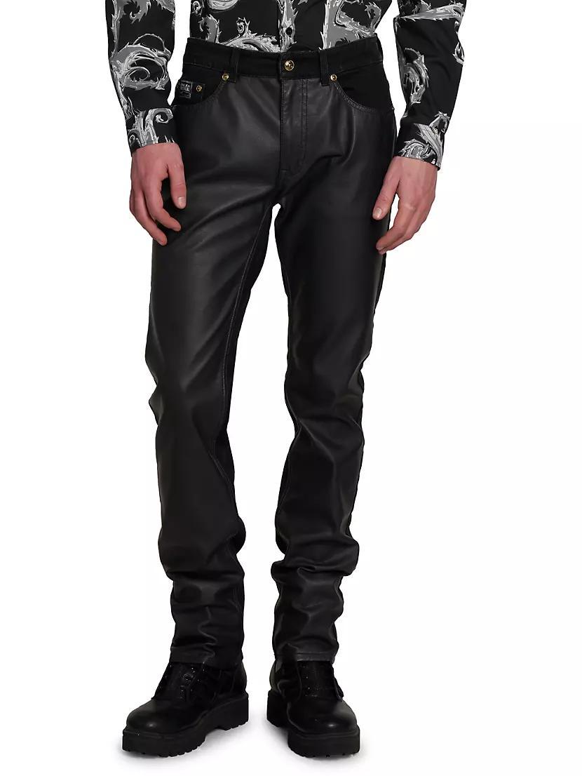 Faux Leather Five-Pocket Pants Product Image