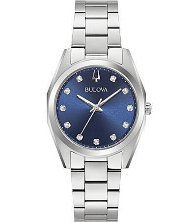 Bulova Womens Surveyor Diamond Accent Stainless Steel Bracelet Watch 31mm Product Image