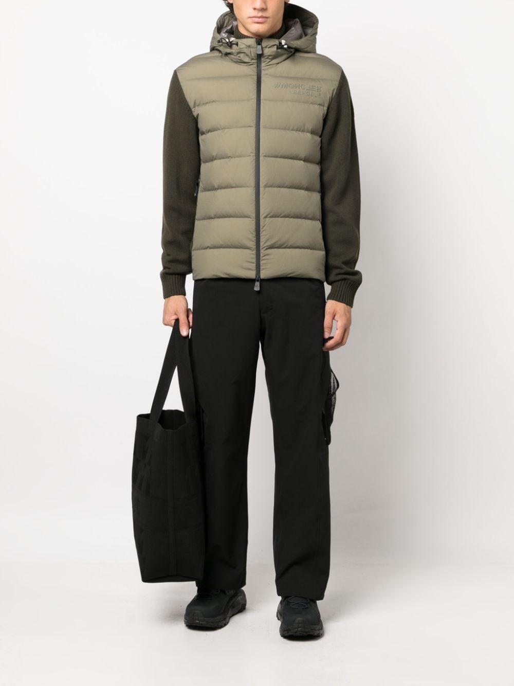 MONCLER Panelled Quilted Hooded Jacket In Green Product Image