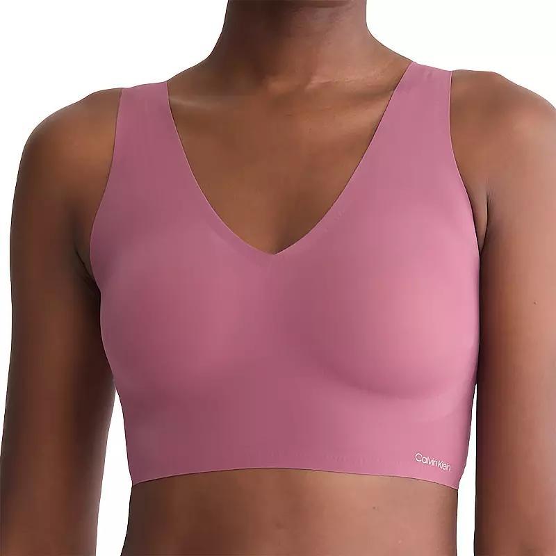 Calvin Klein Invisibles Comfort Lightly Lined V-Neck Bralette QF4708, Womens Deep Pink Product Image