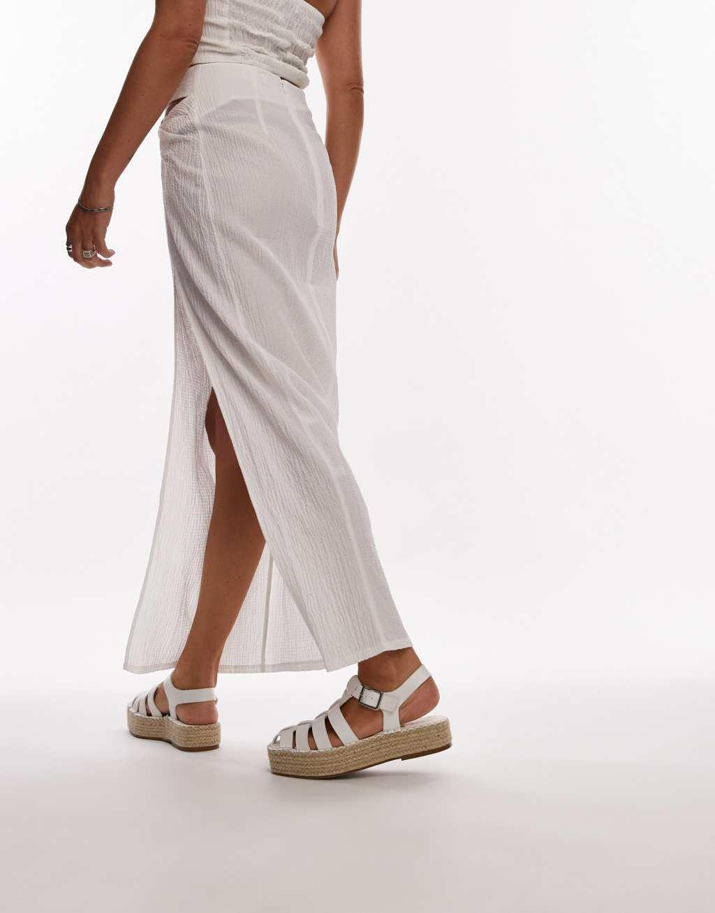 Topshop Chilli fisherman style espadrilles in white Product Image