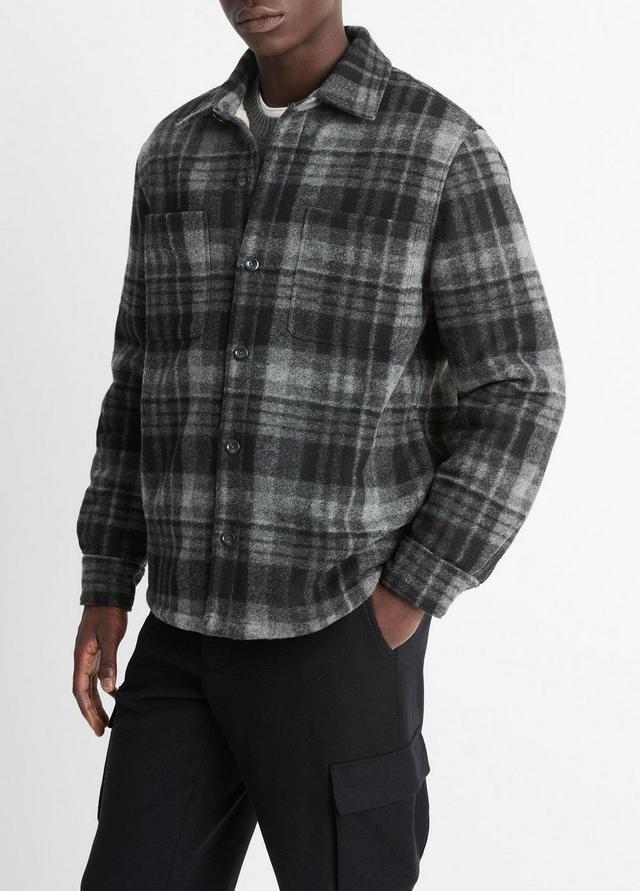 Sherpa-Lined Plaid Shirt Jacket Product Image