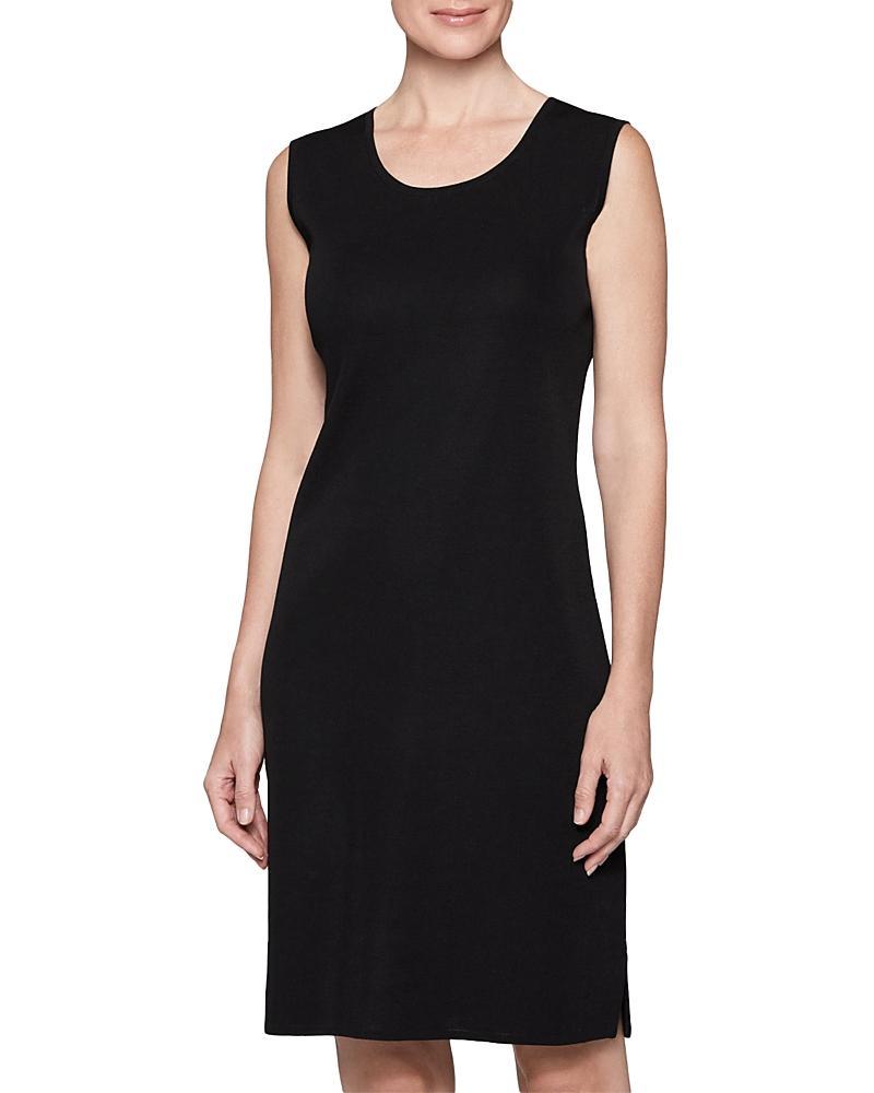 Sleeveless Sheath Knit Dress, White Product Image