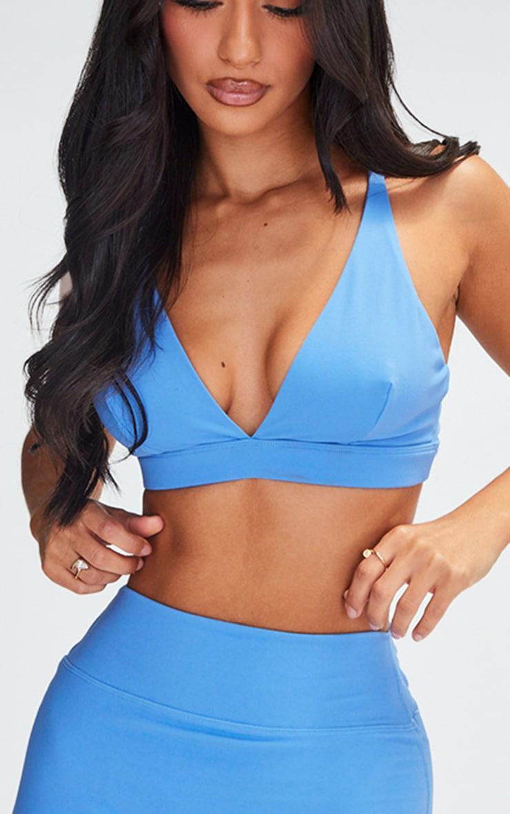 Petite Light Blue Snatched Sculpt Strappy Bralet Product Image