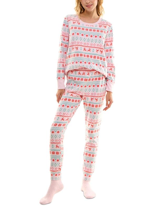 Roudelain Womens 2-Pc. Packaged Printed Pajamas & Socks Set Product Image