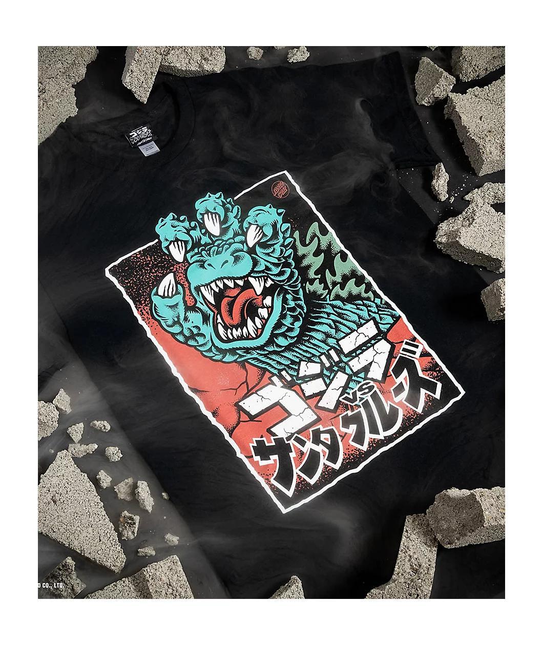 Santa Cruz x Godzilla Hand Black T-Shirt Product Image