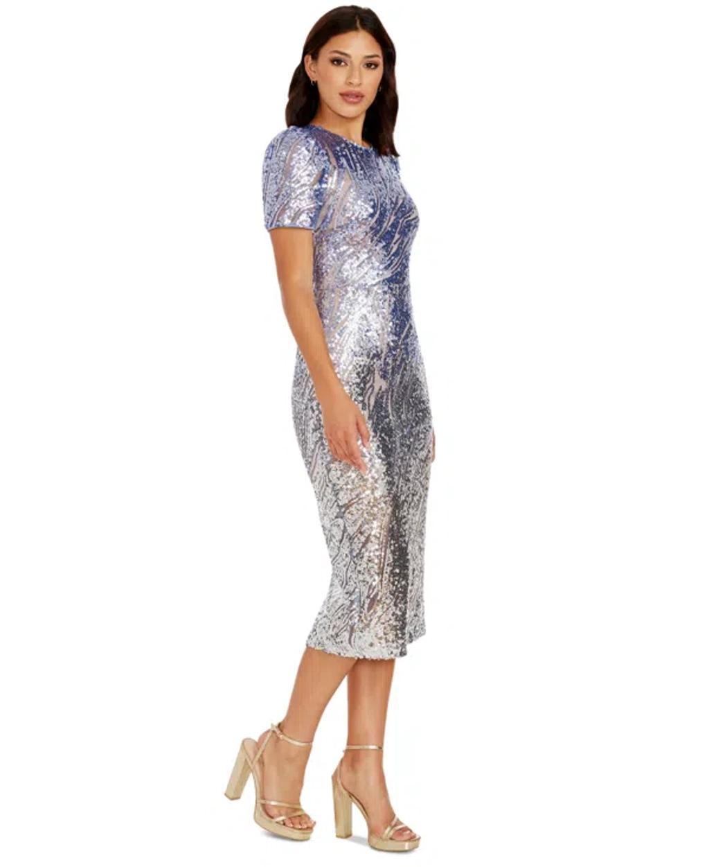 Women's Sequin Midi Dress In Silver Multi product image