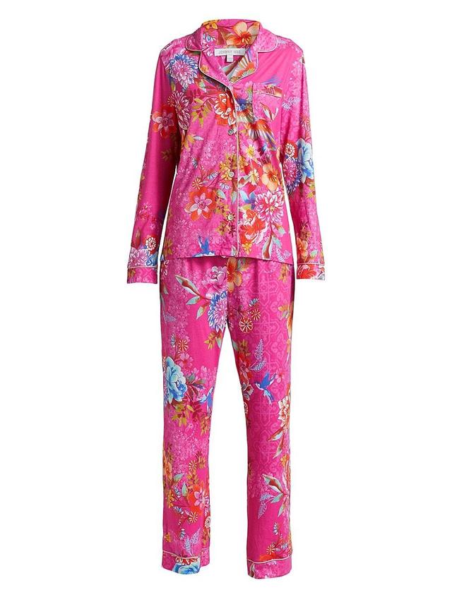 Womens Carly Floral Cotton-Blend Pajamas Product Image