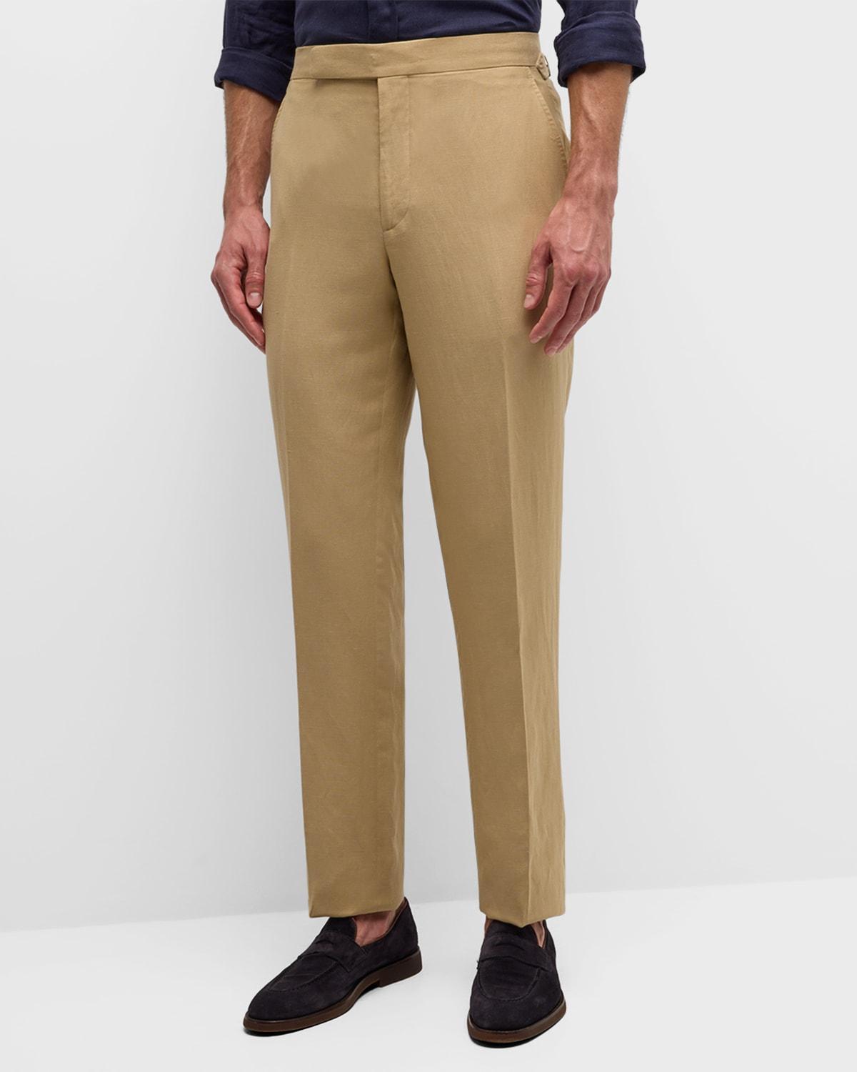 Mens Gregory Hand-Tailored Silk-Linen Trousers Product Image