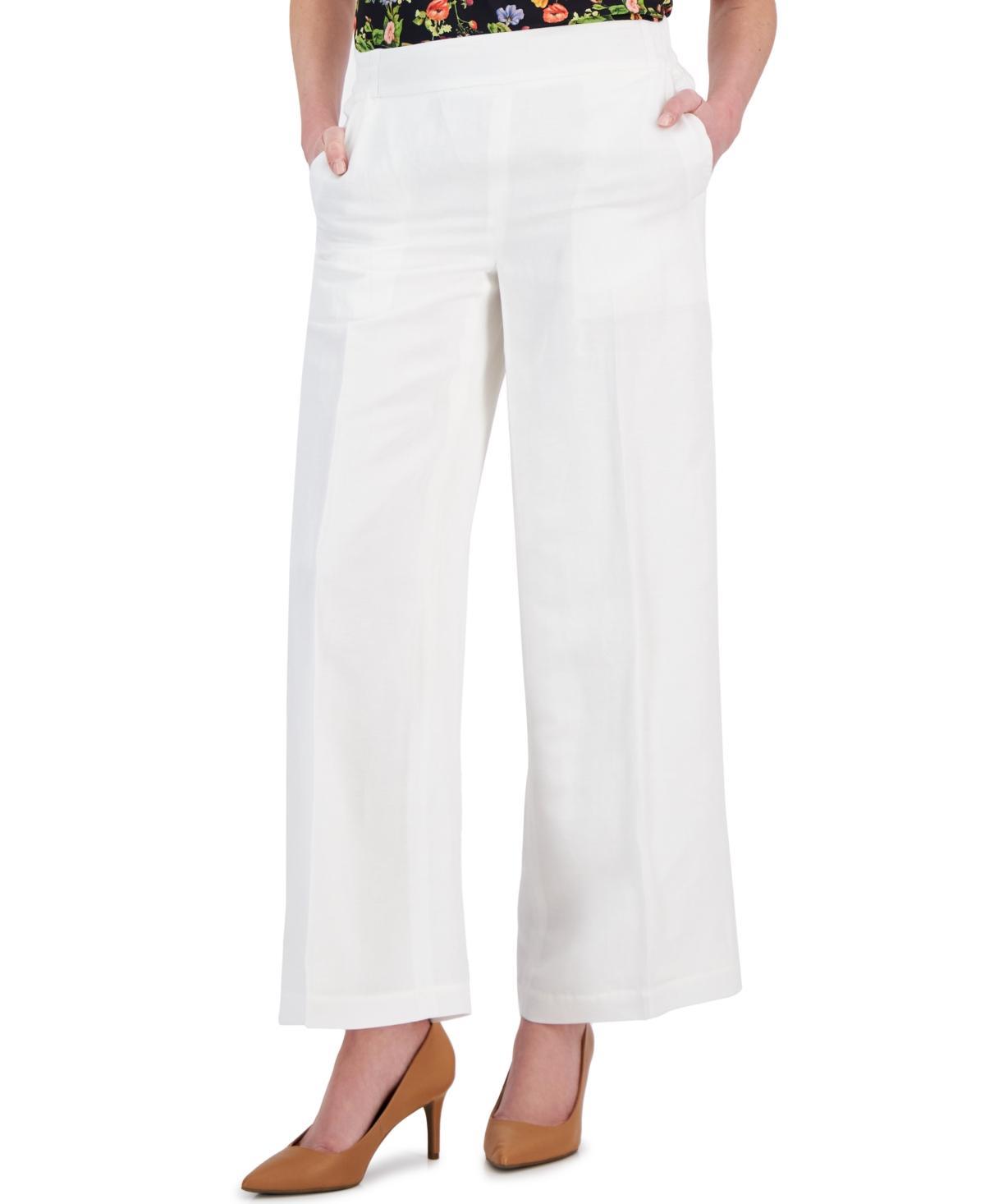 Women's Linen-Blend Pull-On Wide-Leg Pants  Product Image