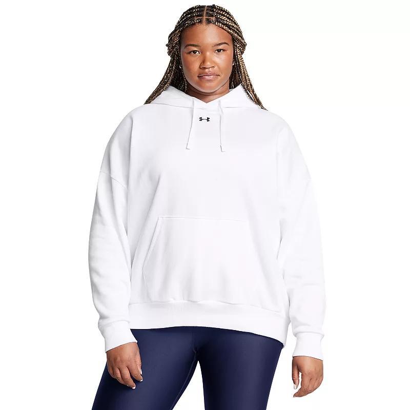 Womens Under Armour Rival Fleece Oversized Hoodie Red Product Image