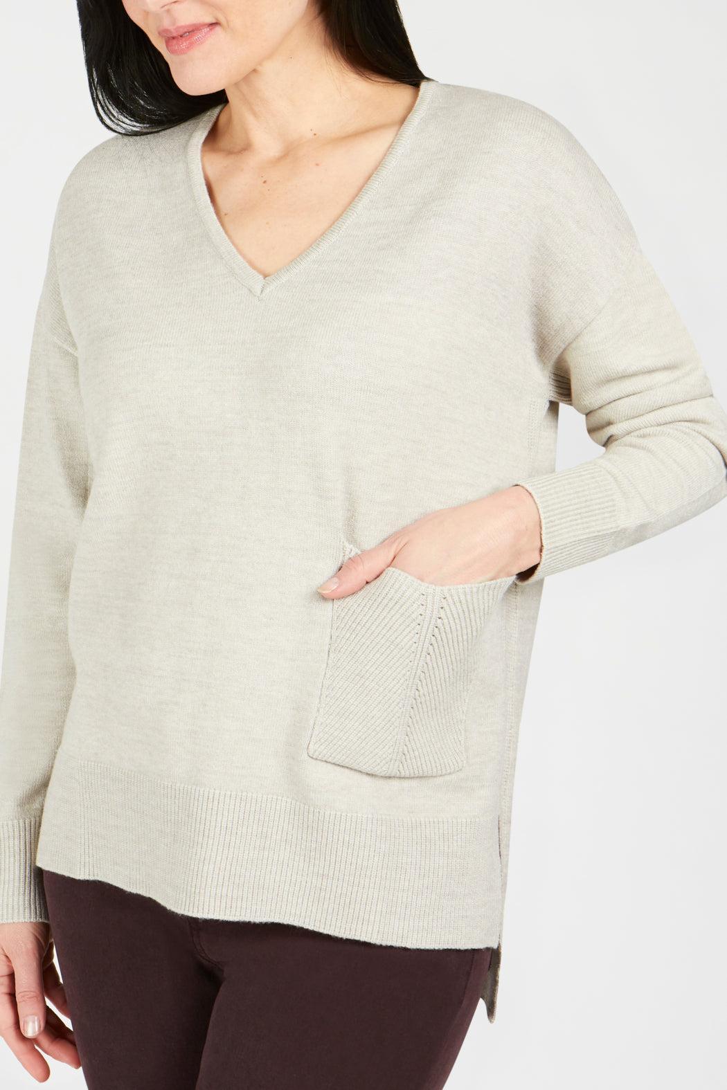 V-Neck Knit Sweater Product Image