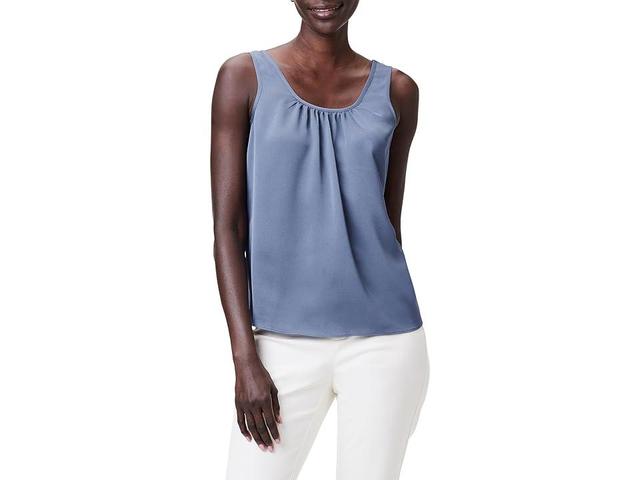 NIC+ZOE Satin Chiffon Scoop Tank (Slate) Women's Clothing Product Image