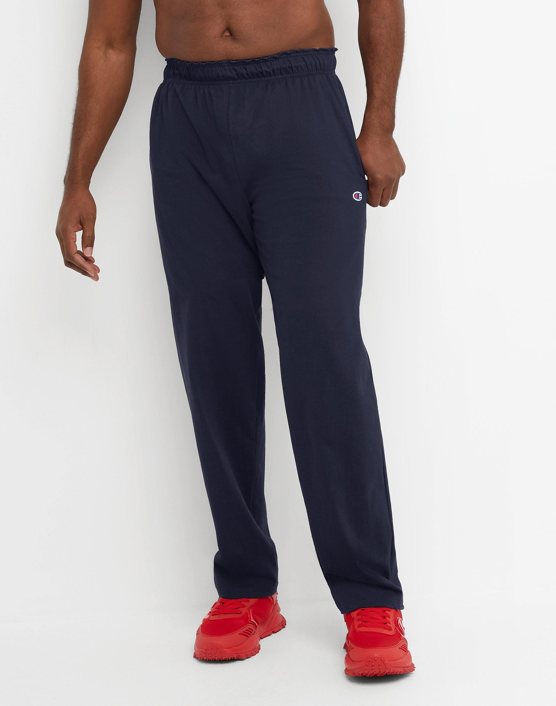 Mens Champion Lightweight Open-Hem Lounge Pants, C Logo (Big & Tall) Navy 2XB Product Image