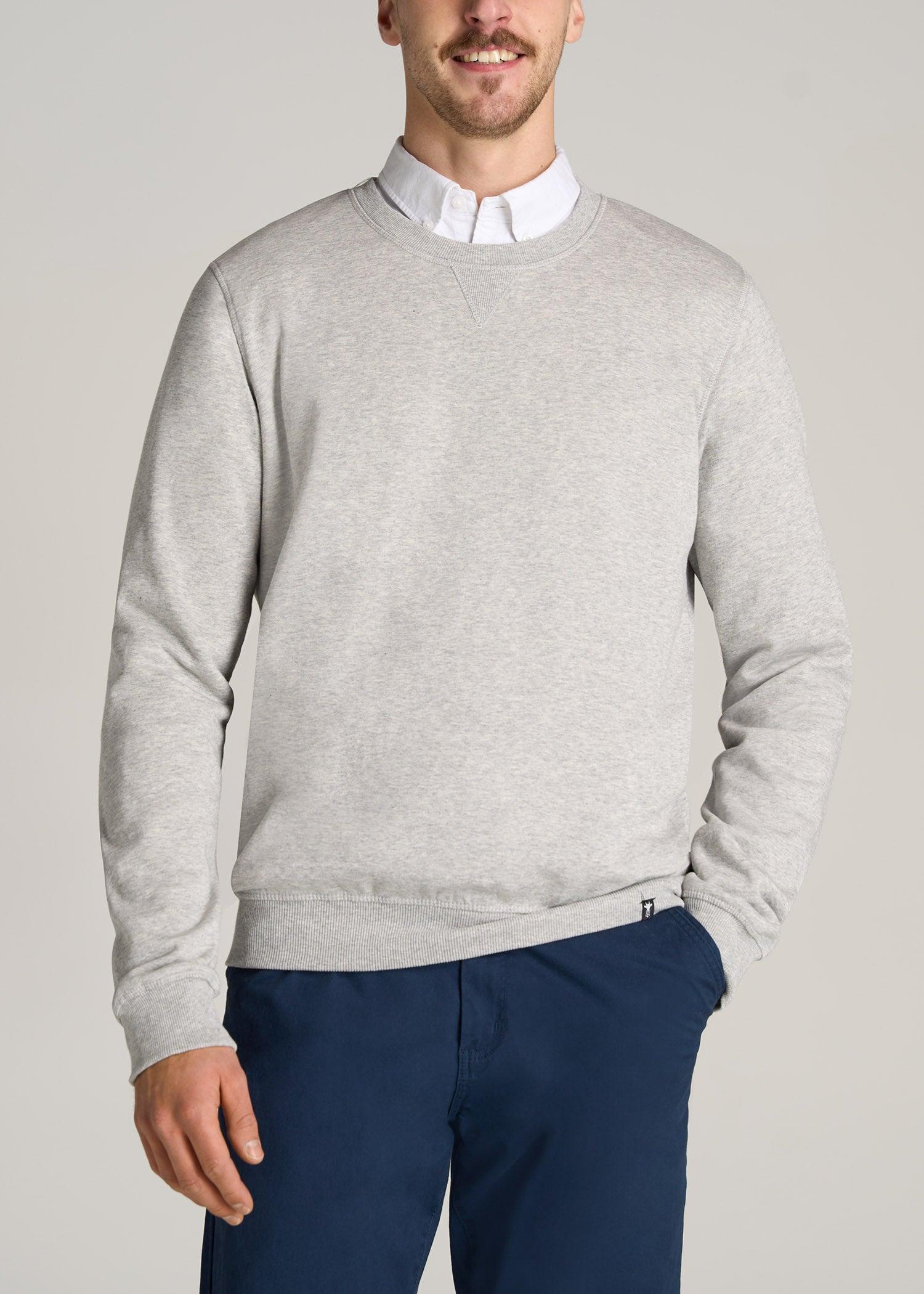 Wearever Fleece Crewneck Tall Men's Sweatshirt in Grey Mix Product Image