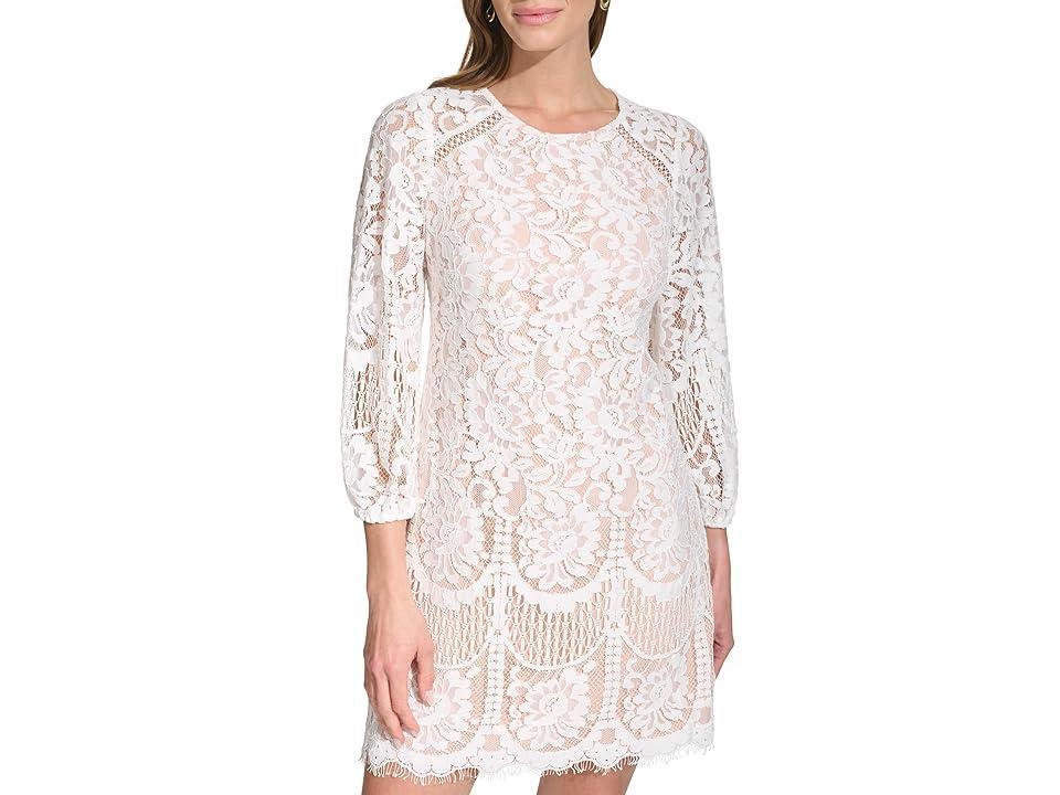 Vince Camuto Raglan Long Sleeve Lace Dress Product Image