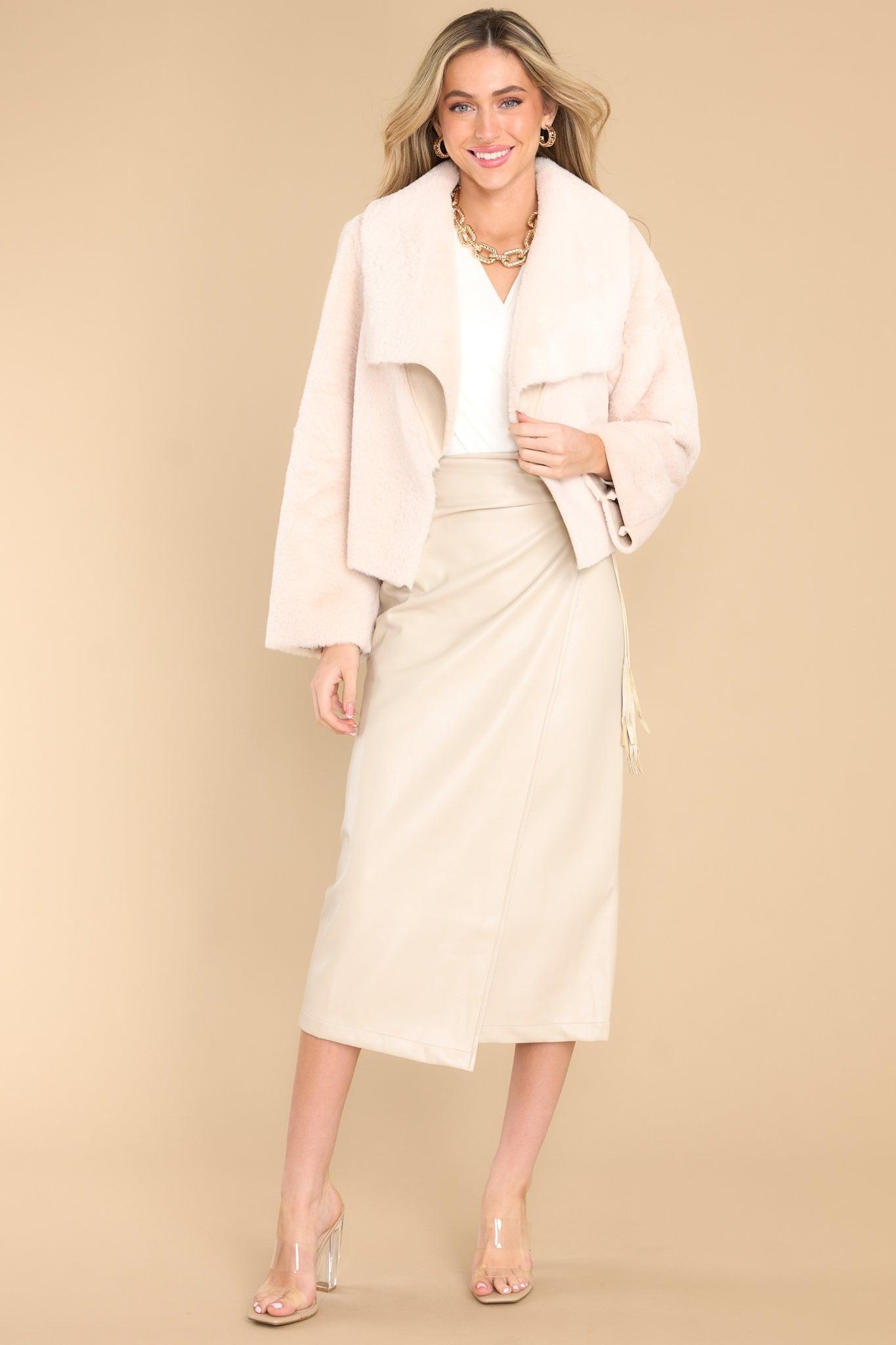 What I've Wanted Ivory Faux Fur Coat Product Image