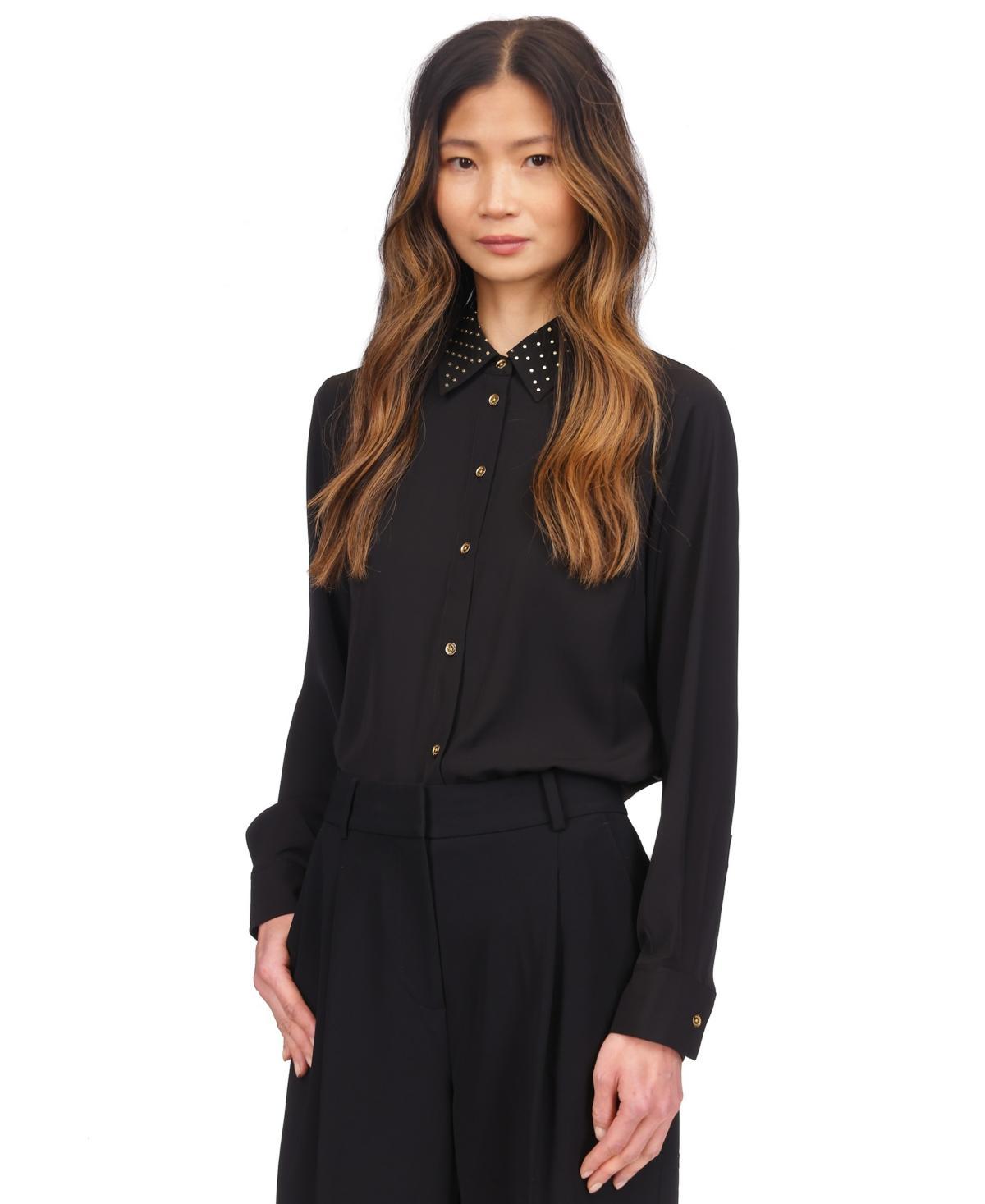 Michael Michael Kors Womens Embellished Button-Front Top Product Image