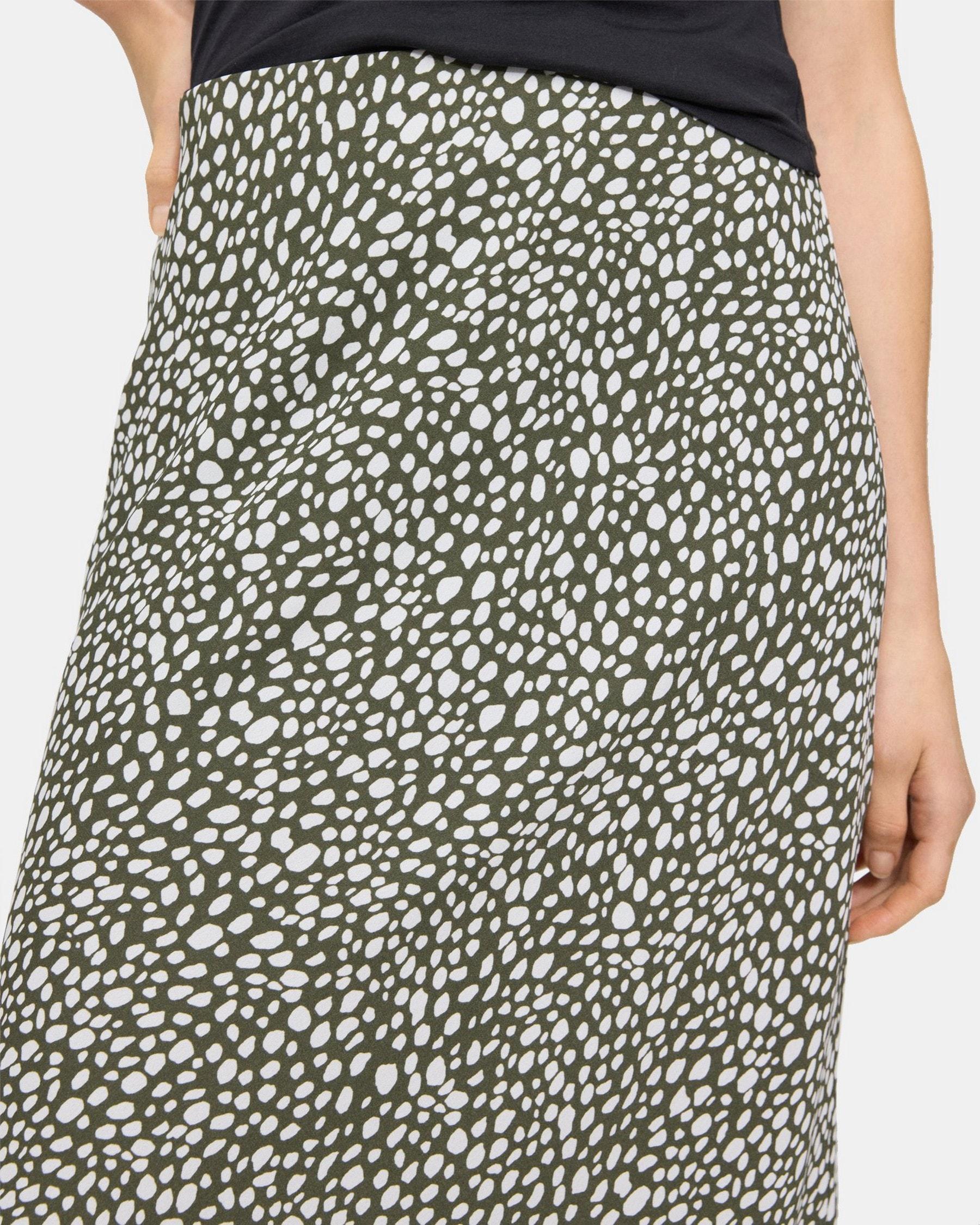 Slip Skirt in Spotted Satin Product Image