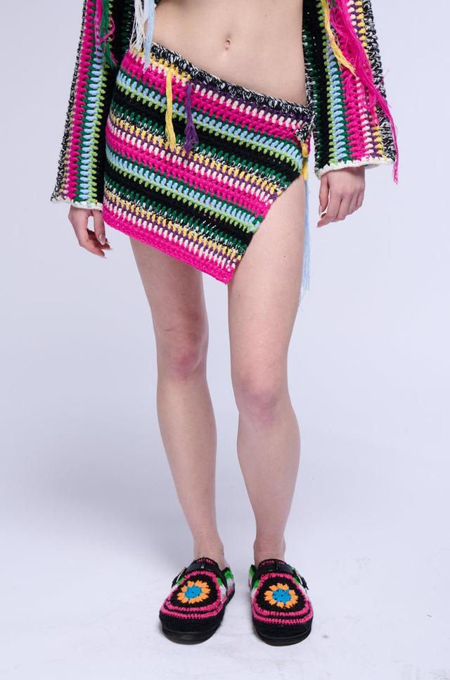 IN MY ELEMENT CROCHET KNIT MINI SKIRT Product Image