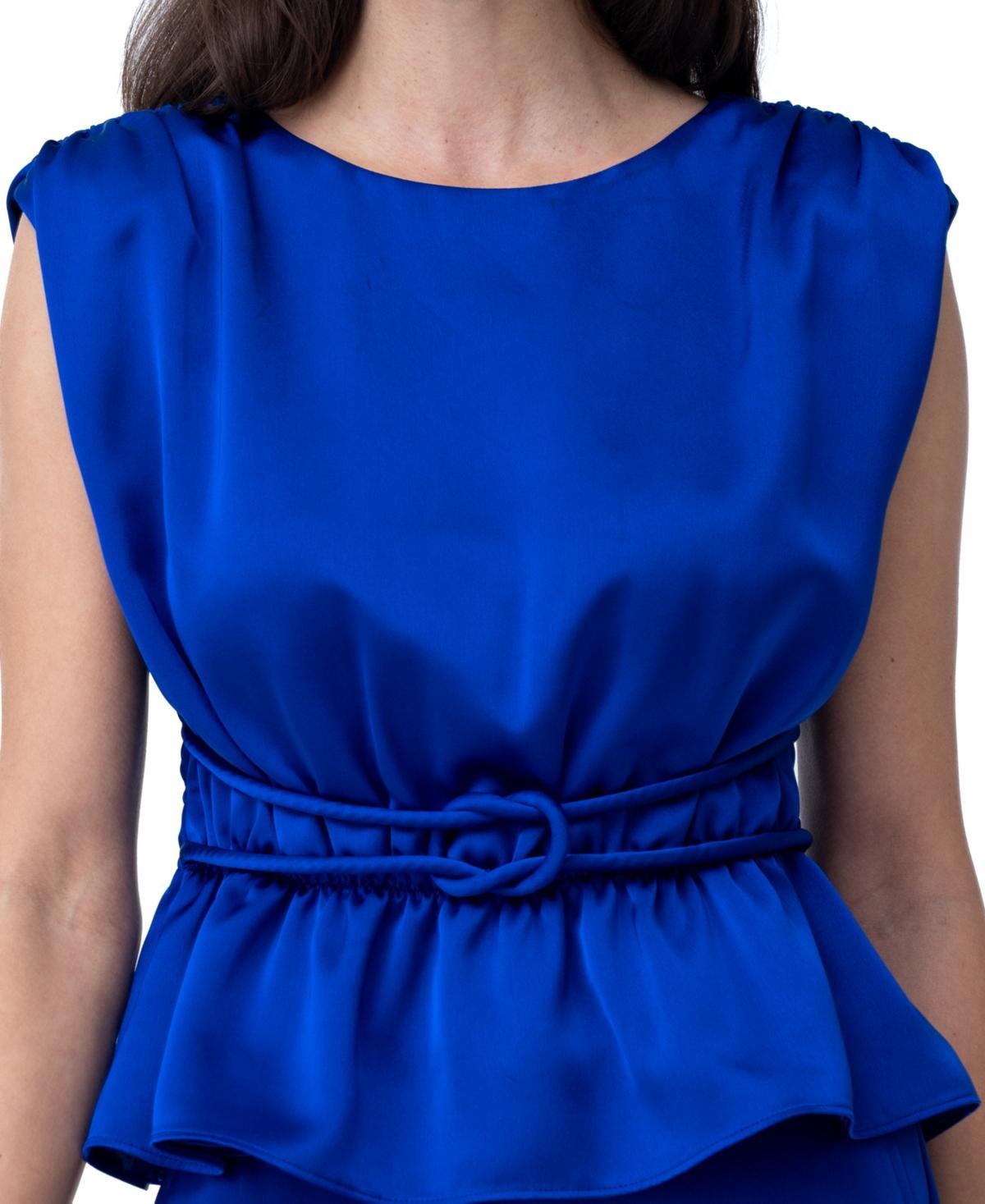 Adrienne Landau Womens Belted Peplum Top Product Image