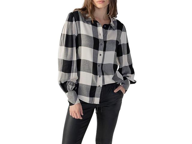 Sanctuary Full Sleeve Plaid Shirt (Toasted Marshmellow Check) Women's Clothing Product Image