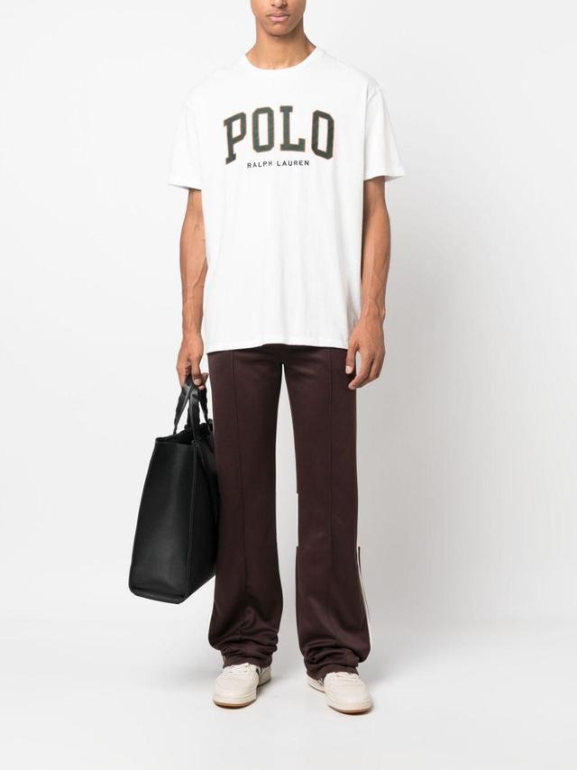 POLO RALPH LAUREN Logo-embroidered Cotton T-shirt In White Product Image