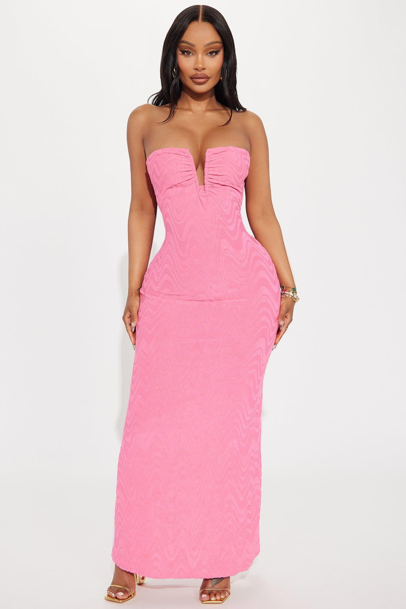 Beach Front Terry Maxi Dress - Pink Product Image