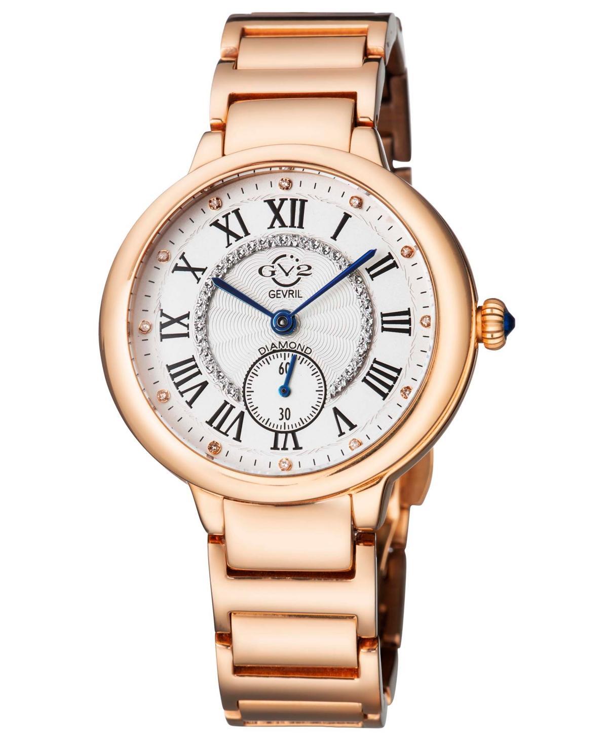 GV2 by Gevril Womens Rome Swiss Quartz Rose Gold-Tone Stainless Steel Watch 36mm Product Image