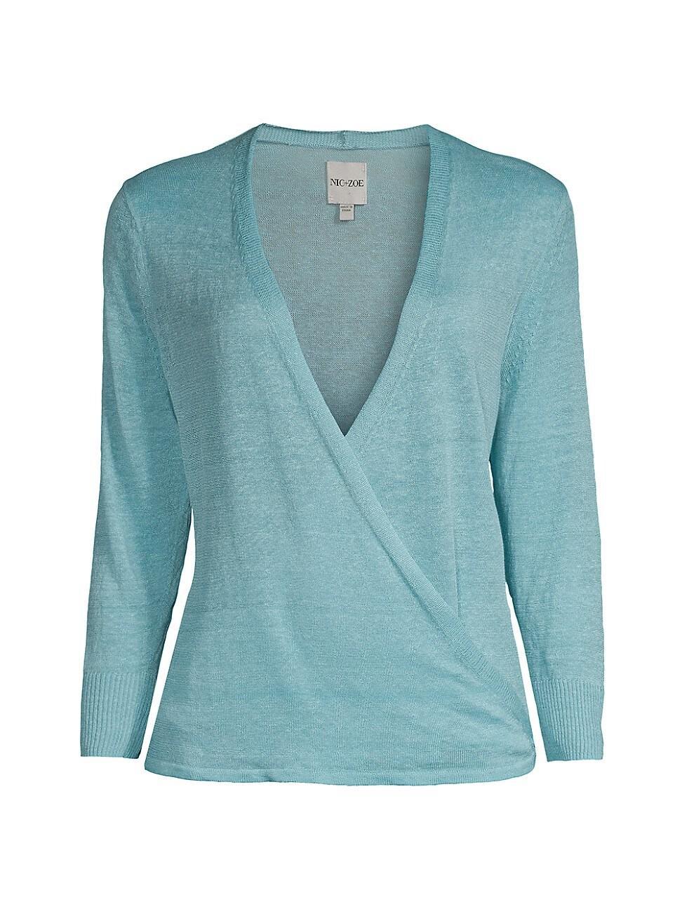 Womens Four-Way Linen-Blend Cardigan Product Image