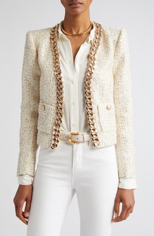 Womens Greta Chain-Embellished Tweed Jacket Product Image