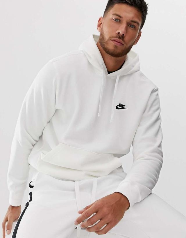 Nike Club Fleece hoodie in white Product Image