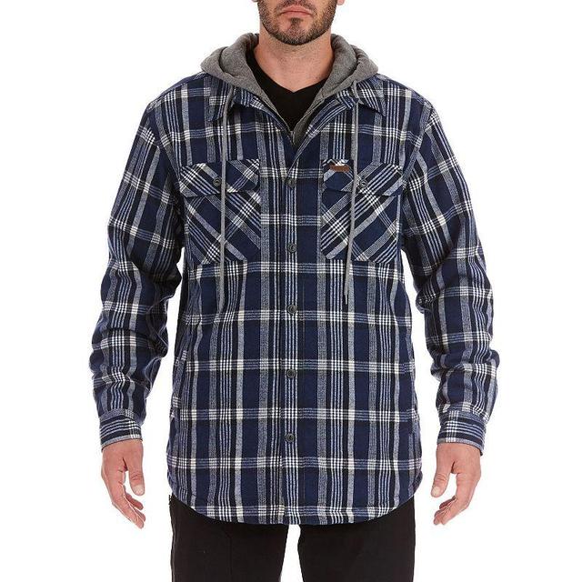 Mens Sherpa-Lined Hooded Flannel Shirt Jacket, Mens Product Image