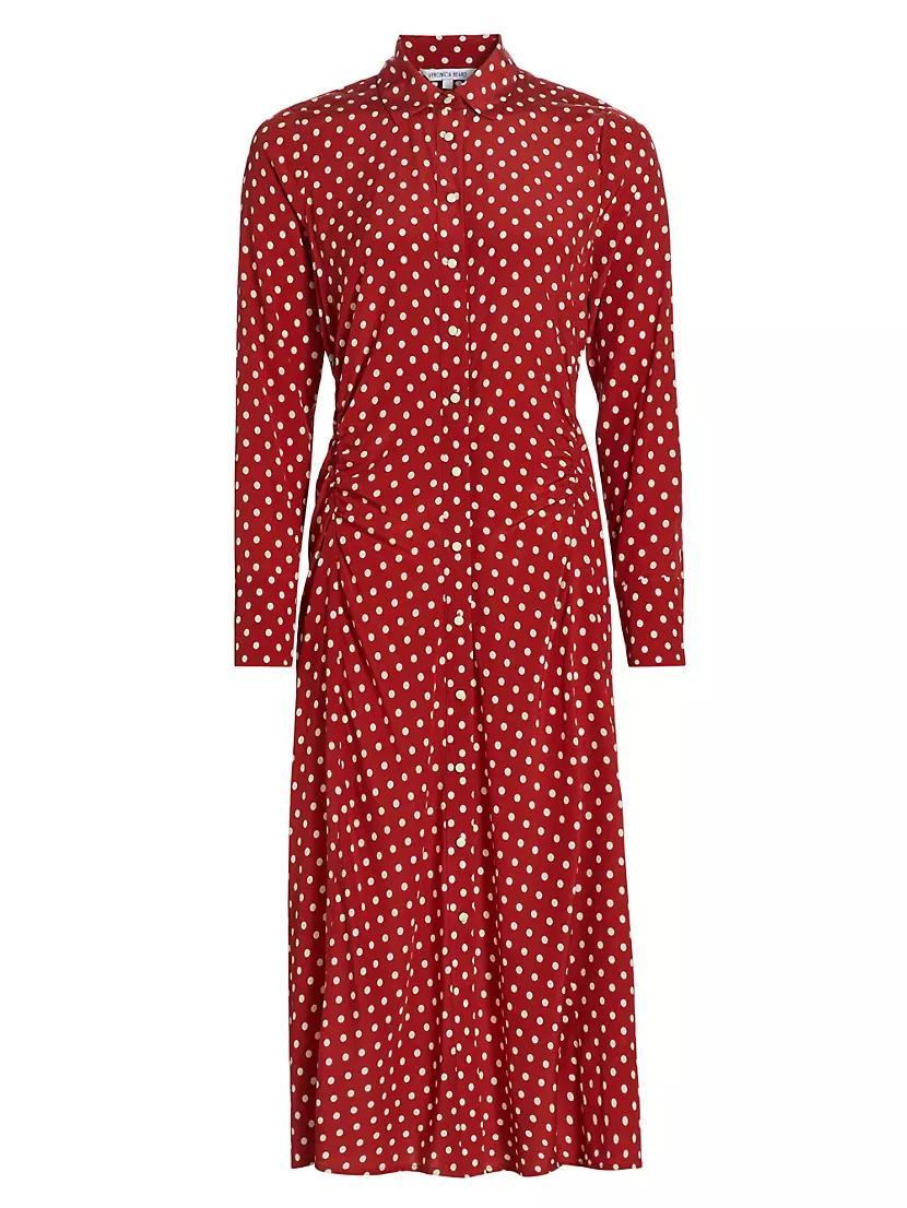 Lex Polka Dot Silk-Blend Midi-Shirtdress product image