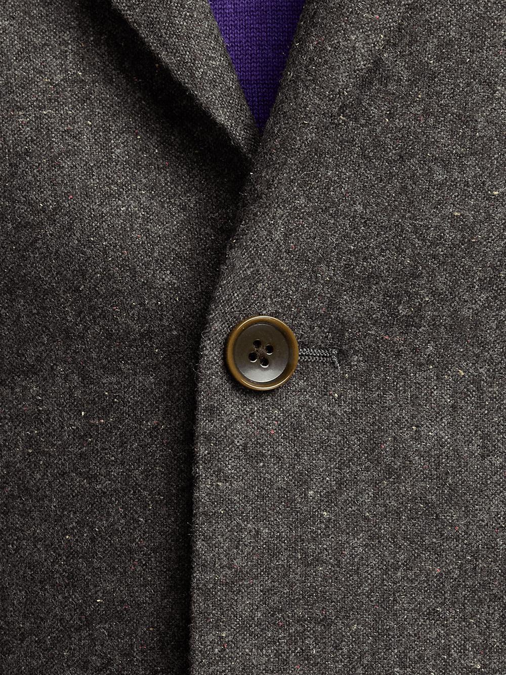 Wool Blend Donegal Single Breasted Notch Lapel Sport Coat - Charcoal Product Image