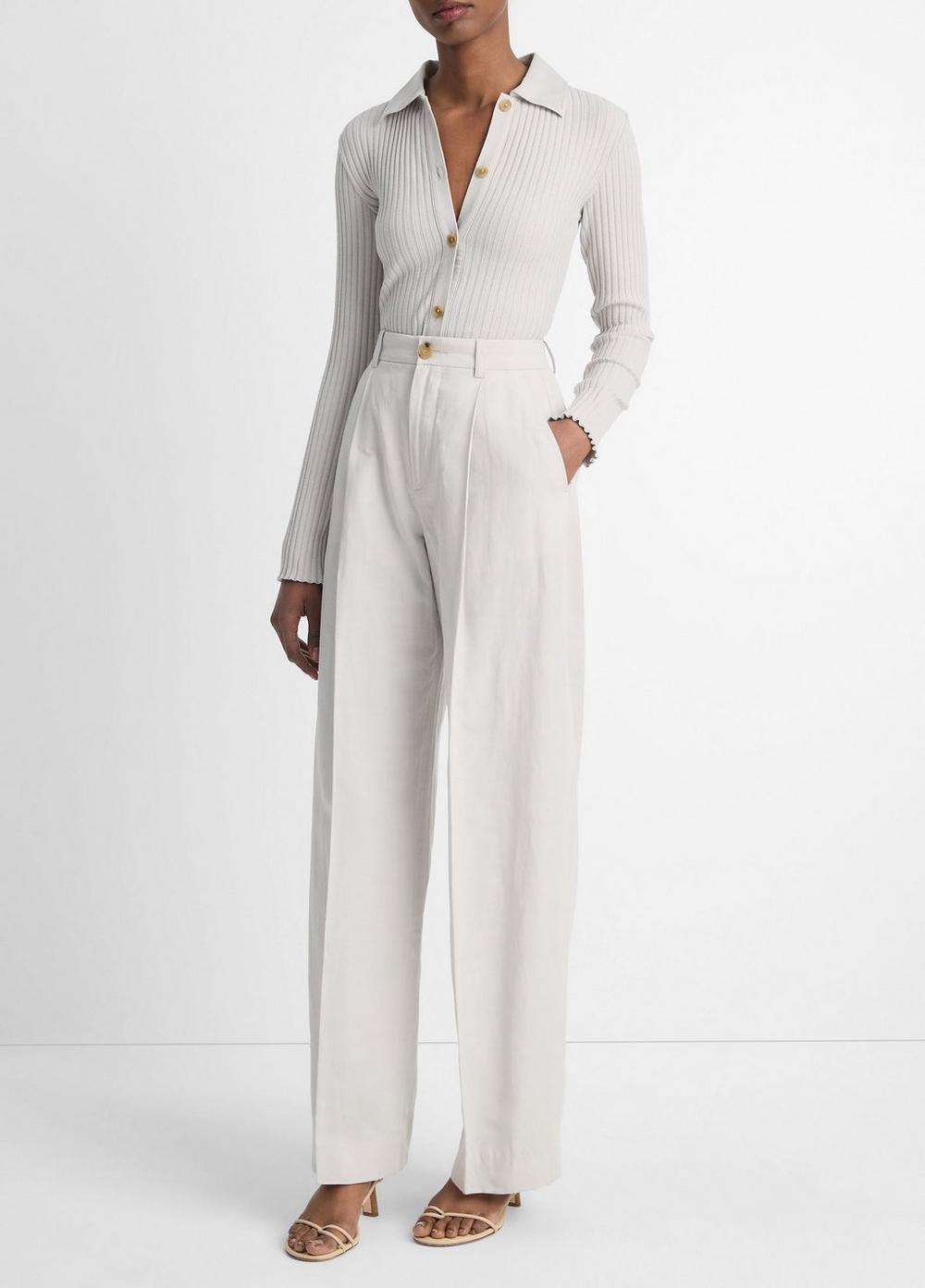 High-Waist Tailored Wide-Leg Trouser Product Image