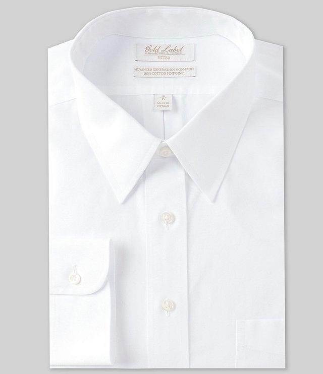 Gold Label Roundtree & Yorke Fitted Non-Iron Point Collar Solid Dress Shirt Product Image