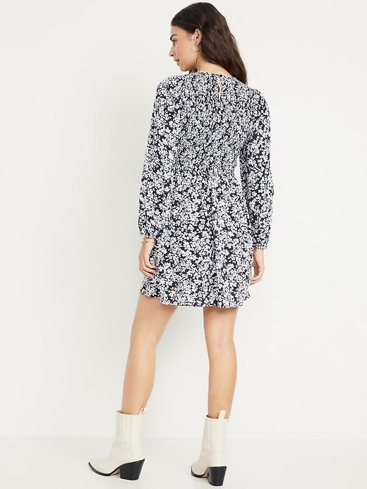 Fit &amp; Flare Long-Sleeve Mini Dress Product Image