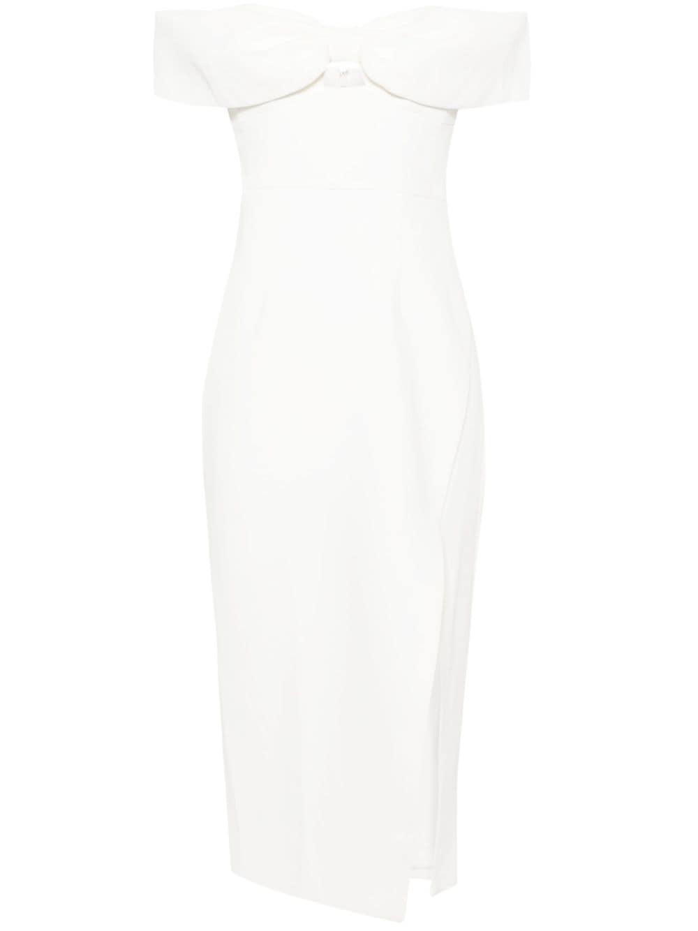 bow-detailed off-shoulder dress Product Image