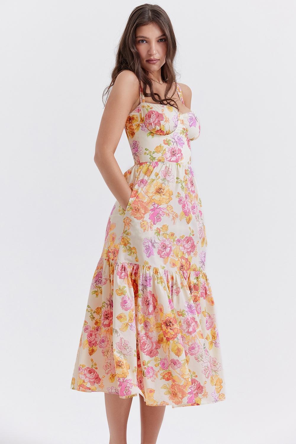 Elia Ivory Floral Midi Sundress Product Image