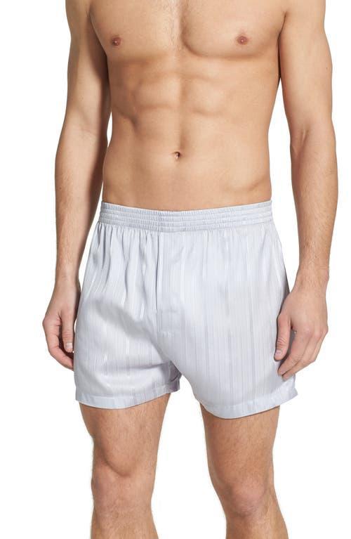 Majestic International Herringbone Stripe Silk Boxer Shorts Product Image