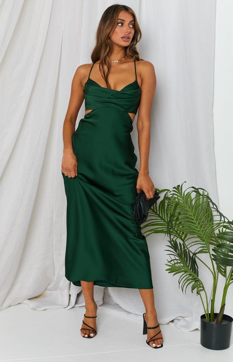 Taleah Cut Out Maxi Dress Green Product Image