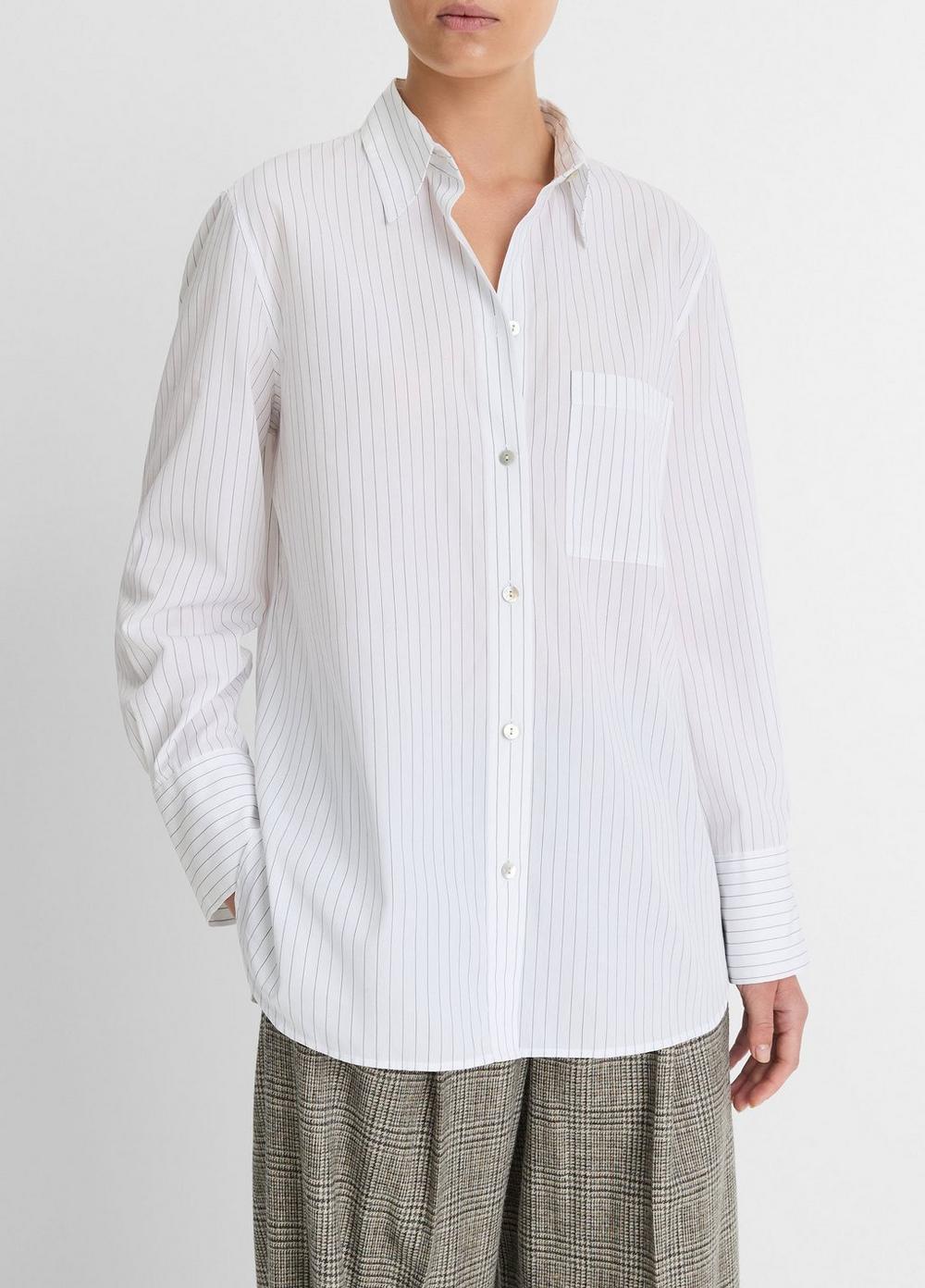 Striped Cotton Relaxed Straight Shirt Product Image