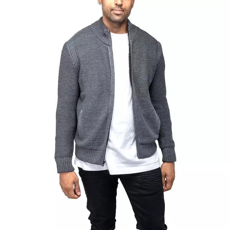 Mens Xray Regular-Fit Full-Zip High-Neck Sweater Jacket Grey Product Image